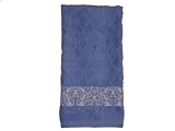 Revere Mills Waverly Jacquard Border Sculpted Body 100-Percent Ring Spun Cotton Hand Towels, Lattice/Wings, Grape Mist