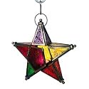 Moroccan Multi-Coloured Glass Star Tealight Lantern