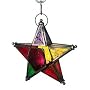 Moroccan Multi-Coloured Glass Star Tealight Lantern