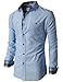 H2H Mens Button-down Shirts with Plaid Patterned Pocket Trim
