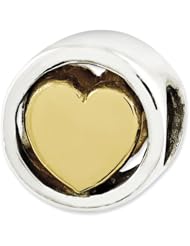 Sterling Silver Reflections Gold plated Heart Bead