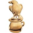 14K Yellow Gold "The Crow and the Pitcher" Brooch