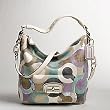 Coach Graphic Op Art Signature Sequin Kristin Shoulder Hobo Bag Purse Multi