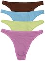 Fruit of the Loom Women's 4-Pack Cotton Fashion Thongs