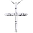 1/10ctw Diamond Cross Pendant in 14k White Gold (GH/I1-I2)
