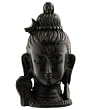 Dark Cherry Finish Small Shiva Head Statue