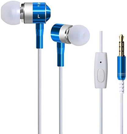 Huast Noise Isolating Ergonomic In-Ear Earbuds - Bass Enhanced + Bass Boosted and Stereo Surround Sound Audio Earphones (Blue)