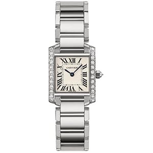Cartier Tank Francaise 18kt White Gold Diamond Ladies Watch WE1002S3