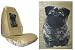 Car Truck SUV Pug Head Dog Print Seat Covers 2 Tan Beige Universal Vehicle Bucket Seatcovers