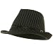 Pinstripe Lightweight Fedora Hat w/ Buckle - Black