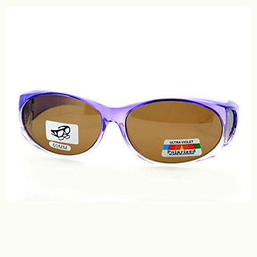 No Glare Polarized Oval Shape Ombre Fitover Sunglasses