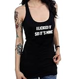 Women's Fifty5 Clothing I Licked It So It's Mine Racer Back Tank Top Black S