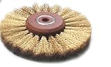 BRASS WIRE BRUSH STRANDS .004" X 4" DIAMETER CRIMPED 2 ROW