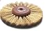 BRASS WIRE BRUSH STRANDS .004" X 3" DIAMETER CRIMPED 3 ROW