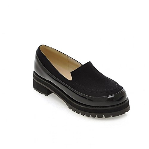 Charm Foot Fashion Womens Platform Mid Heel Loafers Shoes