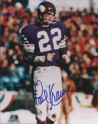Paul Krause Autographed Minnesota Vikings 8x10 Photo ~ Hall of Famer