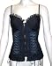  : Denim Lace Trim Corset with Front Zipper