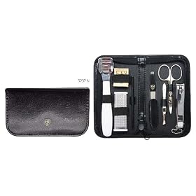 3 Swords - 8 Piece Manicure & Pedicure Case, made of high quality artificial Leather, Quality: 3 Swords Quality