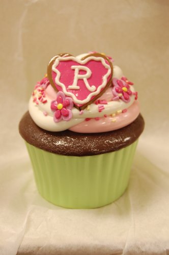 Personalized Initial Cupcake Shaped Trinket Box - R