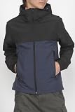 JUNGLE STORM マウンテンパーカー / メンズ ツートン フード ナイロンジャケット マンパー アウトドア（BLACK×NAVY)