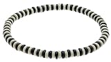 Image of Mens Surf Style Black & Cream Wood Bead Beads Necklace Choker