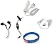 Apple Iphone Accessory Bundle- Stereo Headset Hands-free + Auto Car Vehicle Charger + Home Wall Travel Charger + Free Stars Stripes Wristband