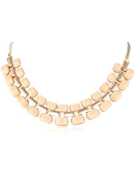 Chain Link Smooth Resin Inlay Statement Necklace, 18"
