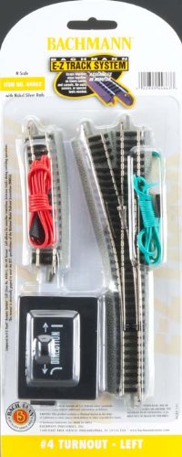Bachmann Industries E-Z Track 4 Turnout - Left (1/card) N Scale-image