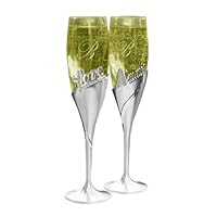 Hortense B. Hewitt Wedding Accessories Love Always Champagne Toasting Flutes, Set of 2