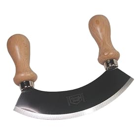 Two Handled Mincing Rocker Knife stainless steel