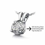 1.50 Carat Sterling 925 Silver Solitaire Pendant Slider. Top Quality Cubic Zirconia Stones.