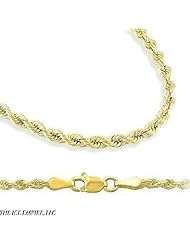 18k Gold Plated 2mm Italian Rope Chain Necklace Bracelet Sets 7" 8" 8.5 9" 18" 20" 24"