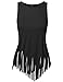 Awesome21 Women's Solid Fringe Muscle Tank Top