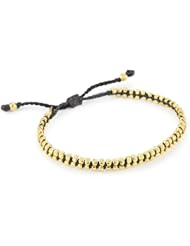 M.Cohen Handmade Designs Black Wax Cord with Gold-Plated Sterling Silver Beads
