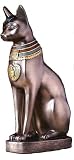 Egyptian Large Bastet Cat with Jewelry Statue Ancient Egypt