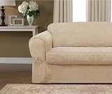 Maytex Piped Suede 2-Piece Slipcover Loveseat