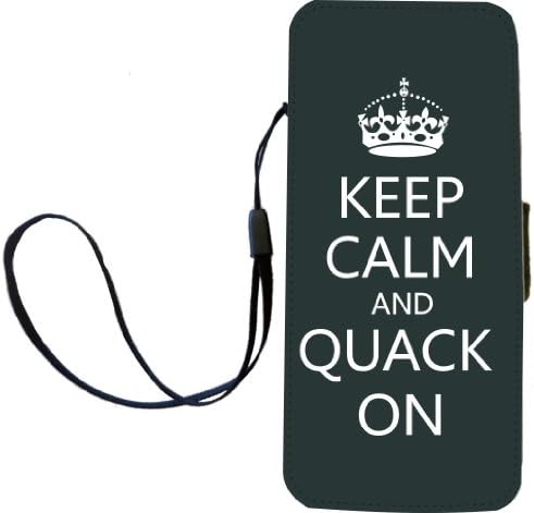 Rikki Knight Keep Calm And Quack On -Green Color Flip Wallet iPhoneCase with Magnetic Flap for iPhone 5/5s - Green