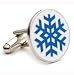 Snowflake Ice Blue Snow Cufflinks Cuff Links