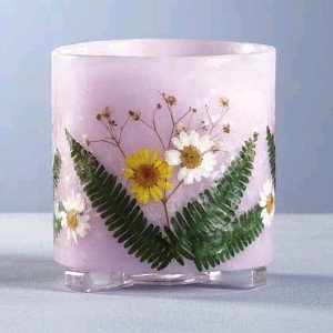 Purple Dried Flowers Hurricane Style 34203