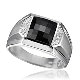 Men's Onyx and Diamond Ring