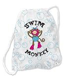 Maisy Monkey Drawstring Bag Swim Aqua Marine