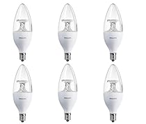 Philips 460212 40 Watt Equivalent Soft White B11 Led Decorative Candle Light Bulb, Candelabra Base, Frustration Free 6 Pack
