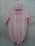 Bt1, Baby Pink Chenille Baby Bunting Sweater, Hat Set