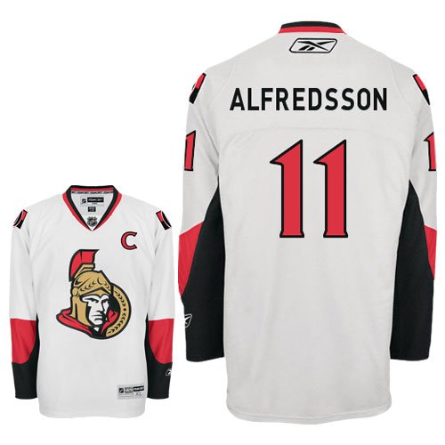 ALFREDSSON #11 Ottawa Senators Reebok Premier Away NHL Hockey Jersey (NHLPA Certified Custom Sewn Authentic Twill)