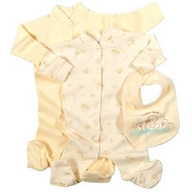 Miniwear 3 Piece Layette Set in Yellow - Medium