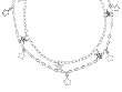 Italian Sterling Silver Star Charms Fashion Anklet Set