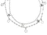 Italian Sterling Silver Star Charms Fashion Anklet Set