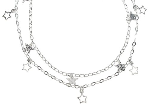 Italian Sterling Silver Star Charms Fashion Anklet Set
