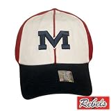 FITTED WASH CAP HAT OLE MISSISSIPPI REBELS BLUE RED SM