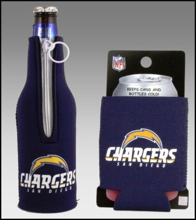 SET OF 2 SAN DIEGO CHARGERS CAN & BOTTLE KOOZIE COOLER